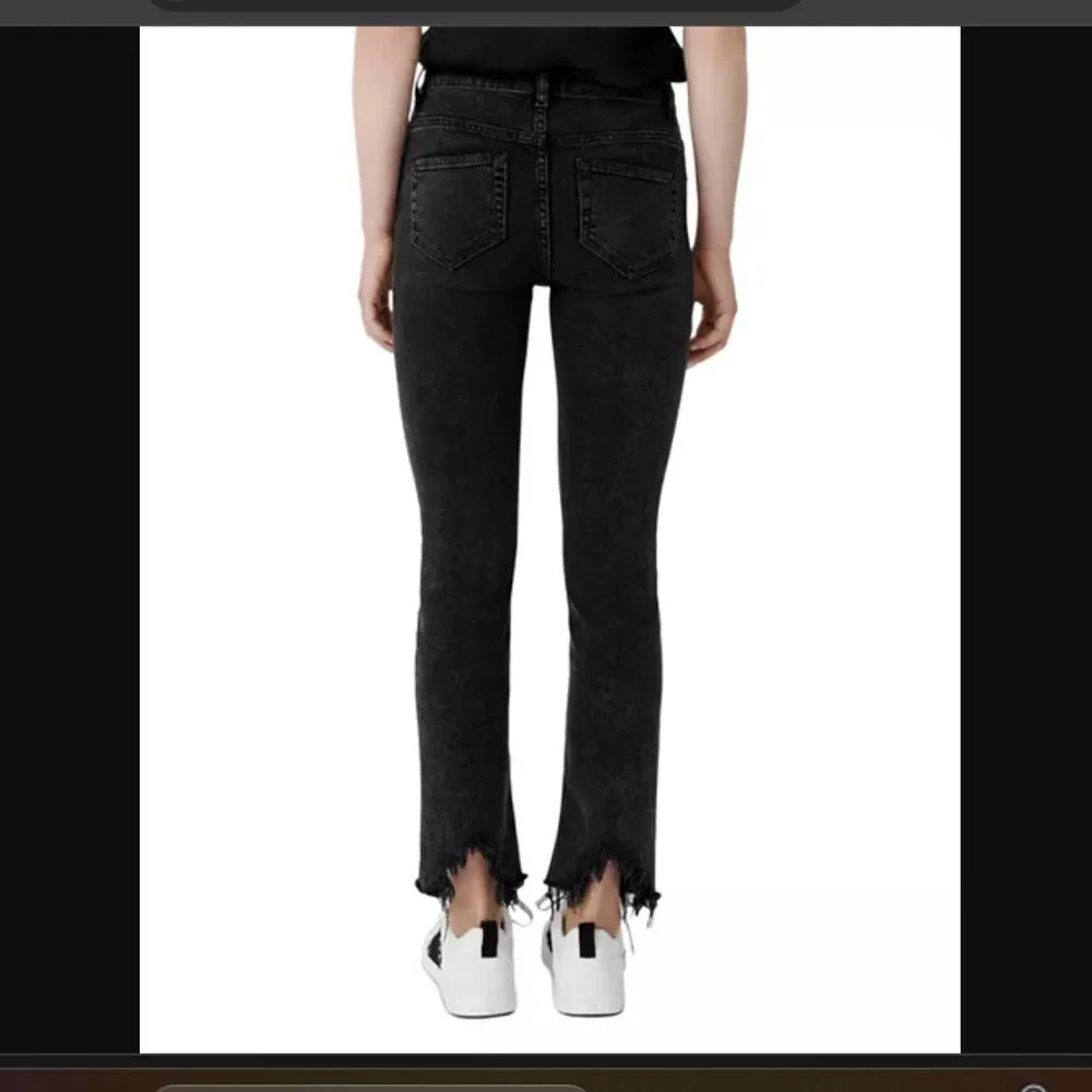 NWT MAJE PACHAFRAN HR STRAIGHT CUT JEANS WITH RAW HEM IN ANTHRACITE SZ 38FR 6US - Picture 2 of 6